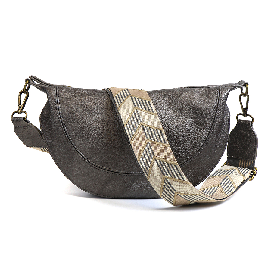 Pewter leather bag on sale